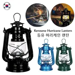 Metal Kerosene Lantern Vintage Oil Burning Lantern Hurricane Table Lamps with Handle for Camping Home Patio