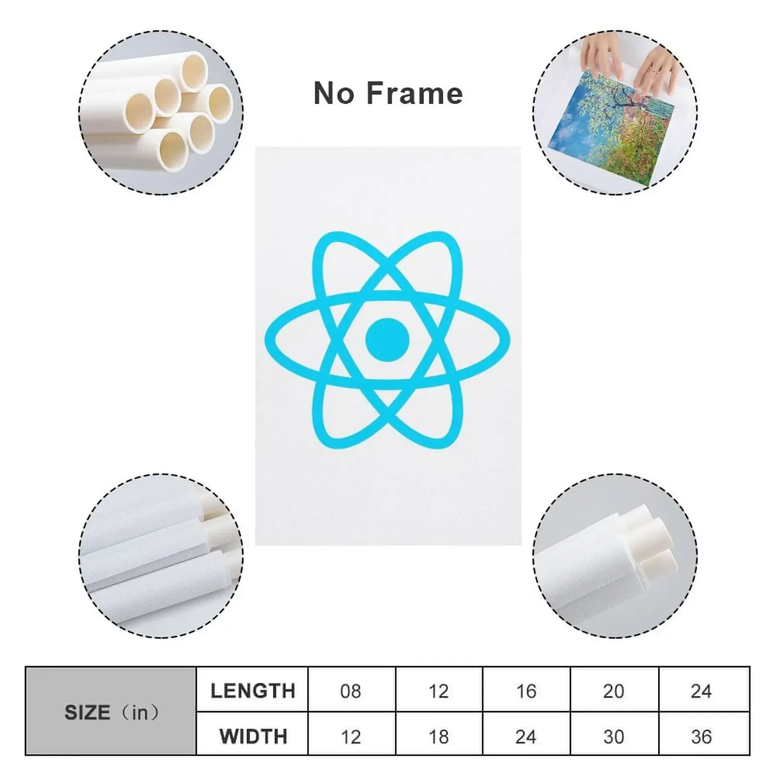 React JS ReactJS JavaScript Programmer قماش اللوحة الفنية الديكور لغرفة النوم إكسسوارات ديكور المنزل