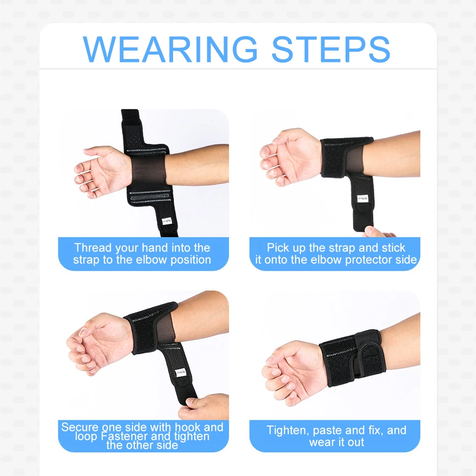 Carpal Protector Adjustable Wristbands Compression Spring Support Bracers Gym Sports Wristband Breathable Wrap Safety Wristband