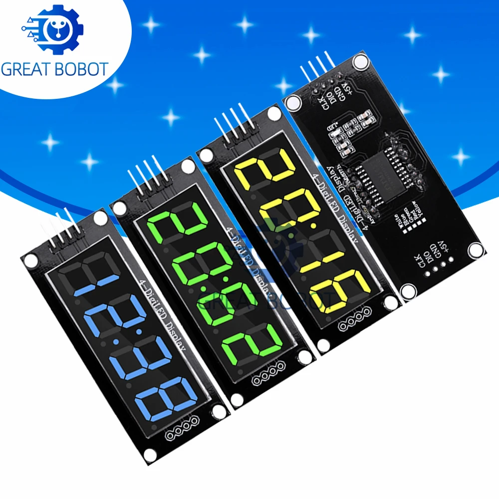 Módulo de exibição LED TM1637 Tubo indicador de tempo de 4 dígitos Tubo indicador digital de 7 segmentos Módulo LED digital de 0,56 polegadas