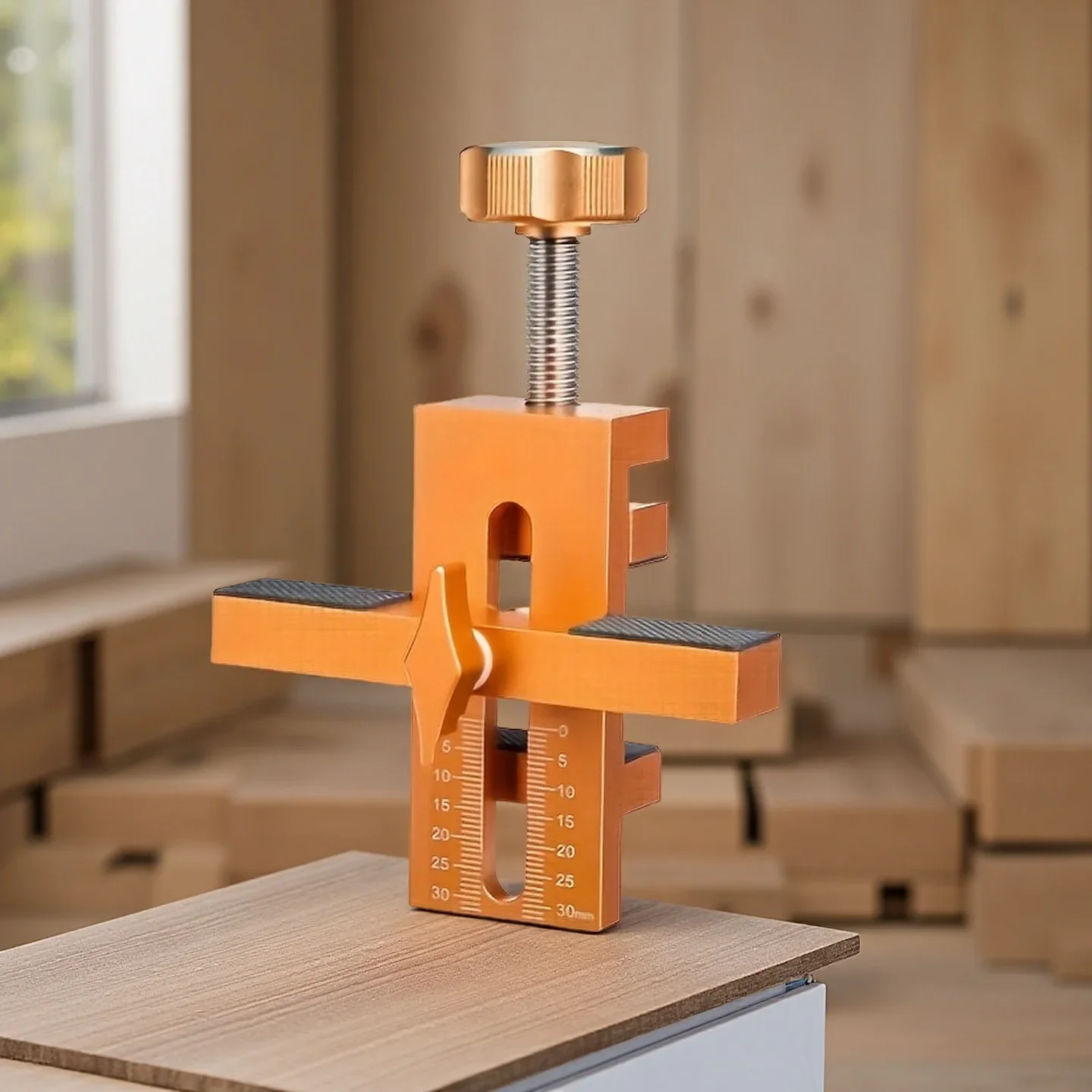 Adjustable Cabinet Door Mounting Jig with Support Arm, Hinge Installation Tool for Frameless Cabinet Doors Home Improvement - view 2