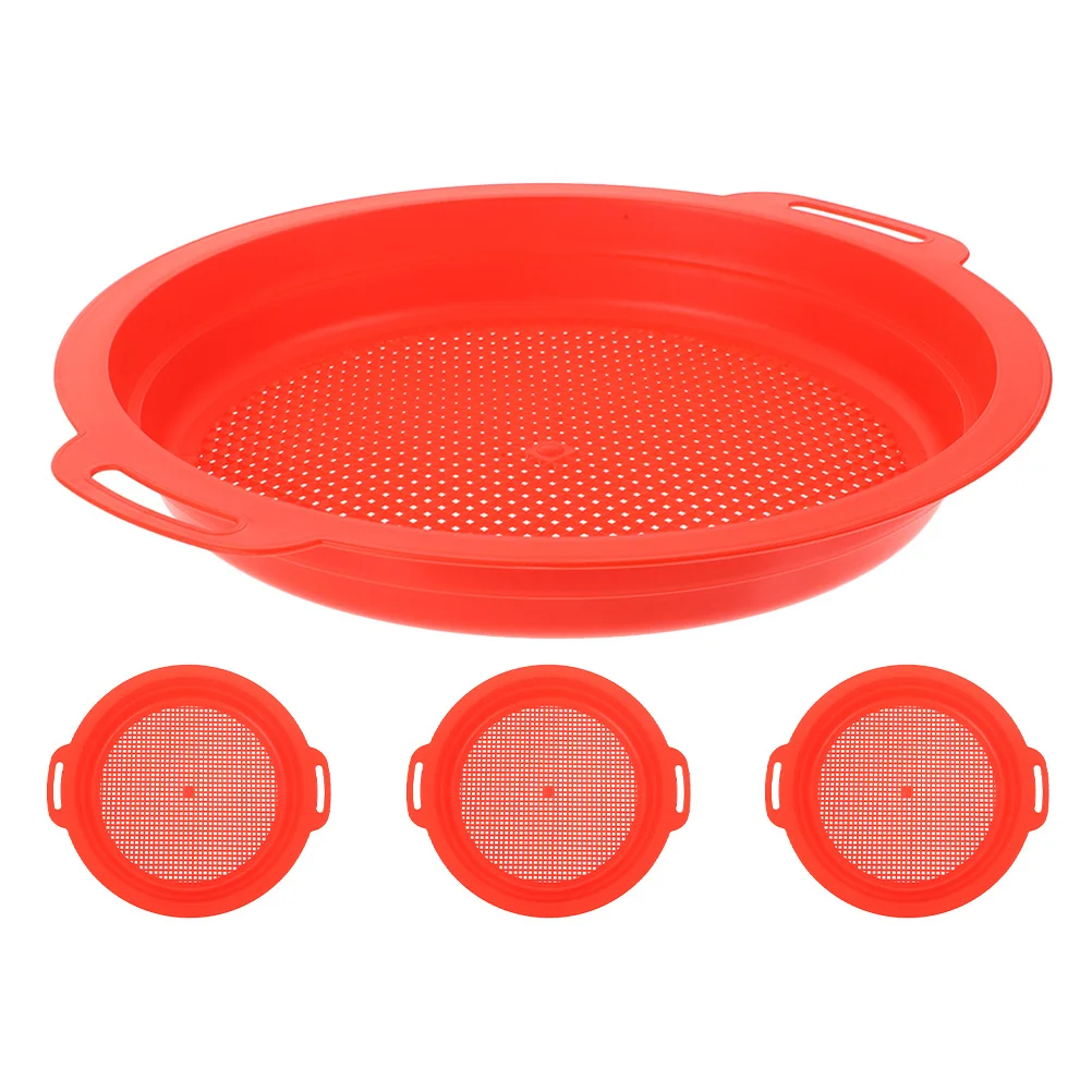 Setaccio da spiaggia per bambini da 4 pezzi Setaccio da sabbia in plastica colorata per la raccolta di conchiglie Gioco all'aperto Attività educativa di caccia al tesoro Spiaggia