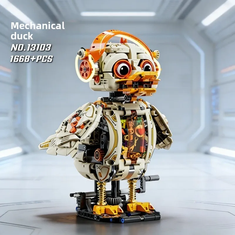 

Meiji MJ13103 Mechanical Dragon Building Blocks Set, Creative Assembly Duck Model Toy for Kids Gift Desk Decor