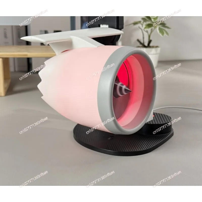 Creative Desktop USB Aircraft Engine Turbofan JetFan Small Electric Fan with Wireless Charging