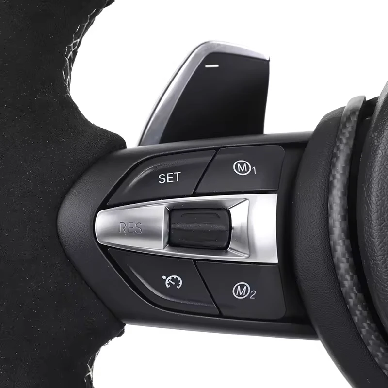 MAXEAGLE Wide Paddle Full Suede M Sport Steering Wheel for BMW F10 F25 F26 F30 M3 F80 M4 F82 M2 F87 M5 F90 X1 F48 E84 X2 F47