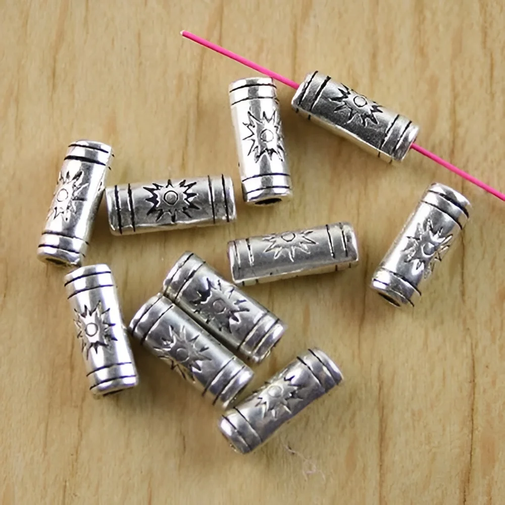 

50pcs 9.5x3.3mm, hole1.7mm Alloy matel tibetan silver long beads HWH0510