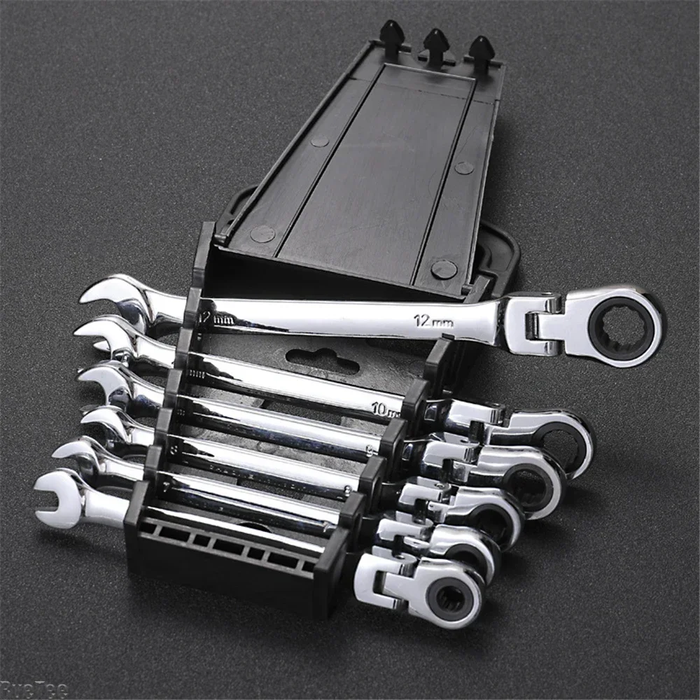 

Extended Opening Small Board Double End Ratchet Wrench Quick and Labor-saving Industrial Grade Automotive Repair Tool Set