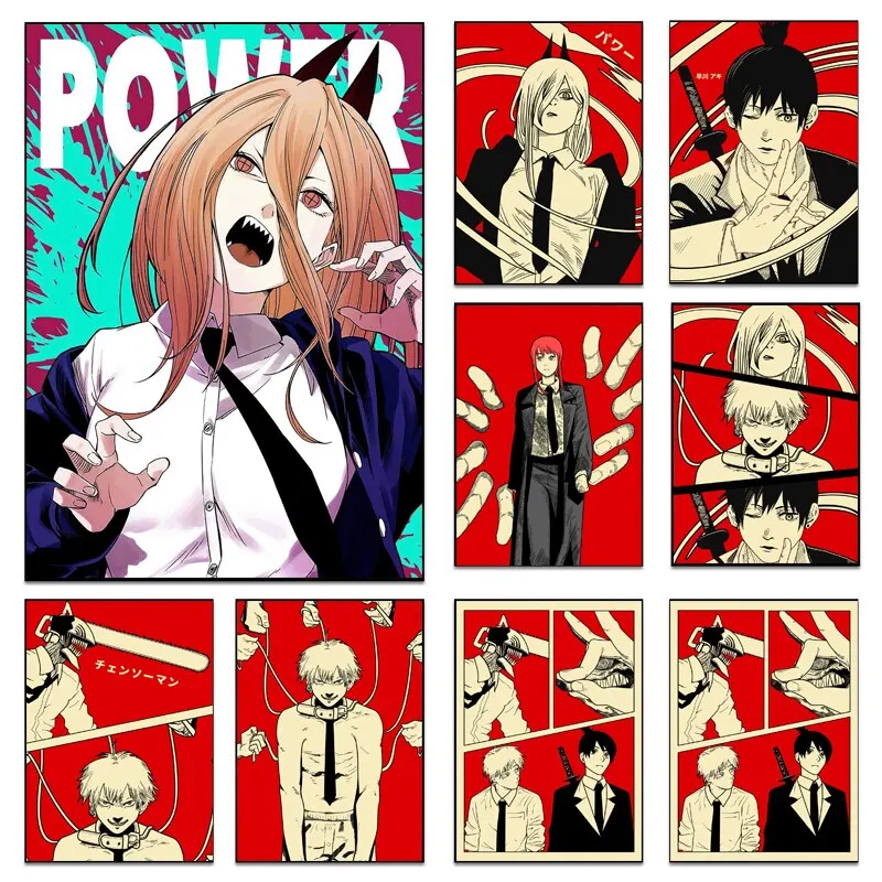 Chainsaw Man Makima Anime Art Poster Print on Canvas Modern Wall Decor for Home Living Room Bedroom
