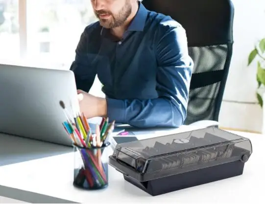 Business Card Holder Case Organizer File Box Storage