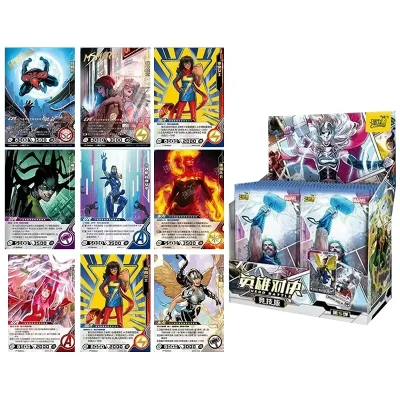 KAYOU Marvel Heroes Comics Versus Avengers Anime Cards Toy Party Playing Games Children Album Collection Gift Boxes Paper Hobby
