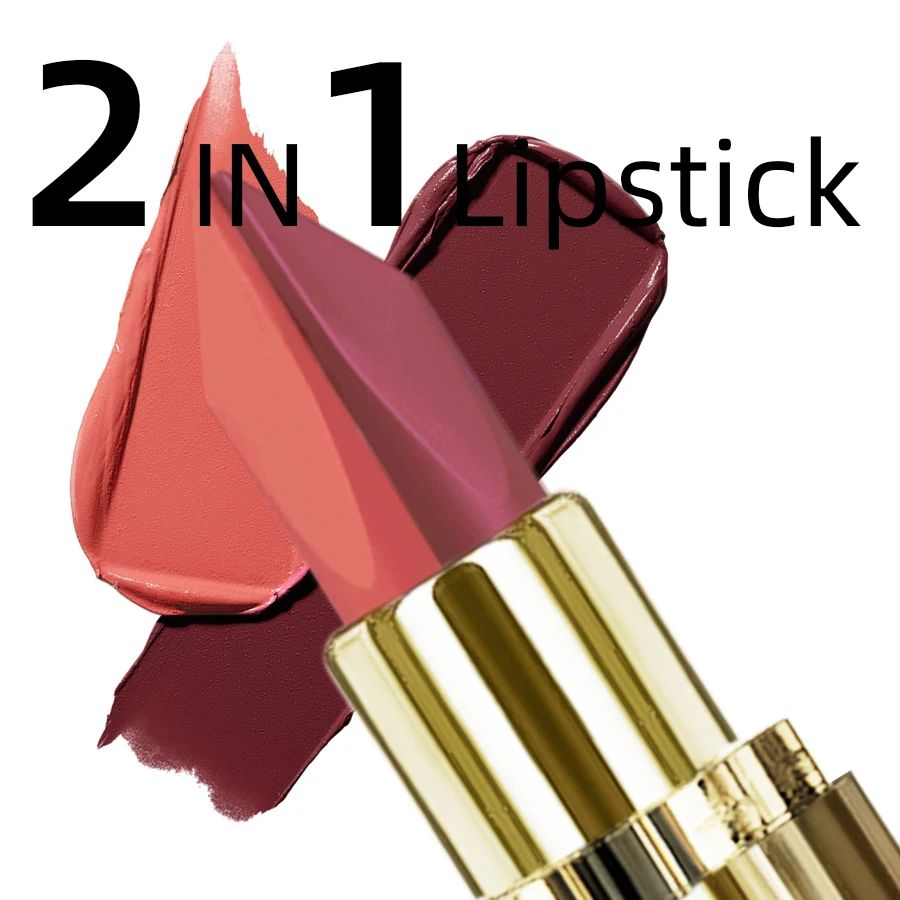 투톤 스플라이싱 그라데이션 립스틱, 오래 지속되는 방수 초콜릿 컬러, 매트 벨벳 누드 섹시 피그먼트 메이크업 여성용 cos