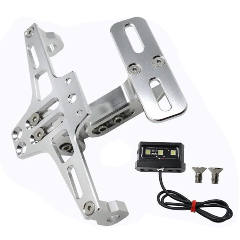 

R6FA Adjustable Angles Motorcycle License Plate Frame with Built In LED Light set
