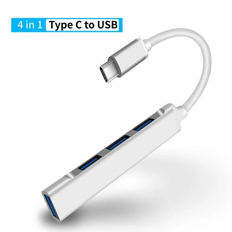Type C Multi USB Splitter 4 In 1 High Speed Data Transmission Splitter Multiport Converter For Type C Laptop Phone Accessories