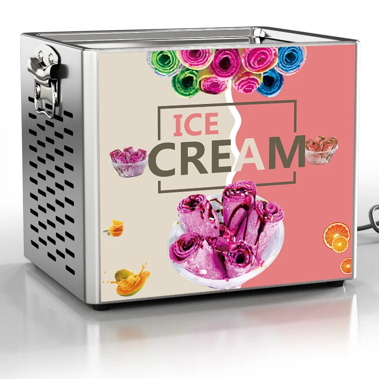 Fancy Fried-Ice-Cream-Machine Commercial Thailand Style Roll Fry Ice Cream Machine With Flat Table