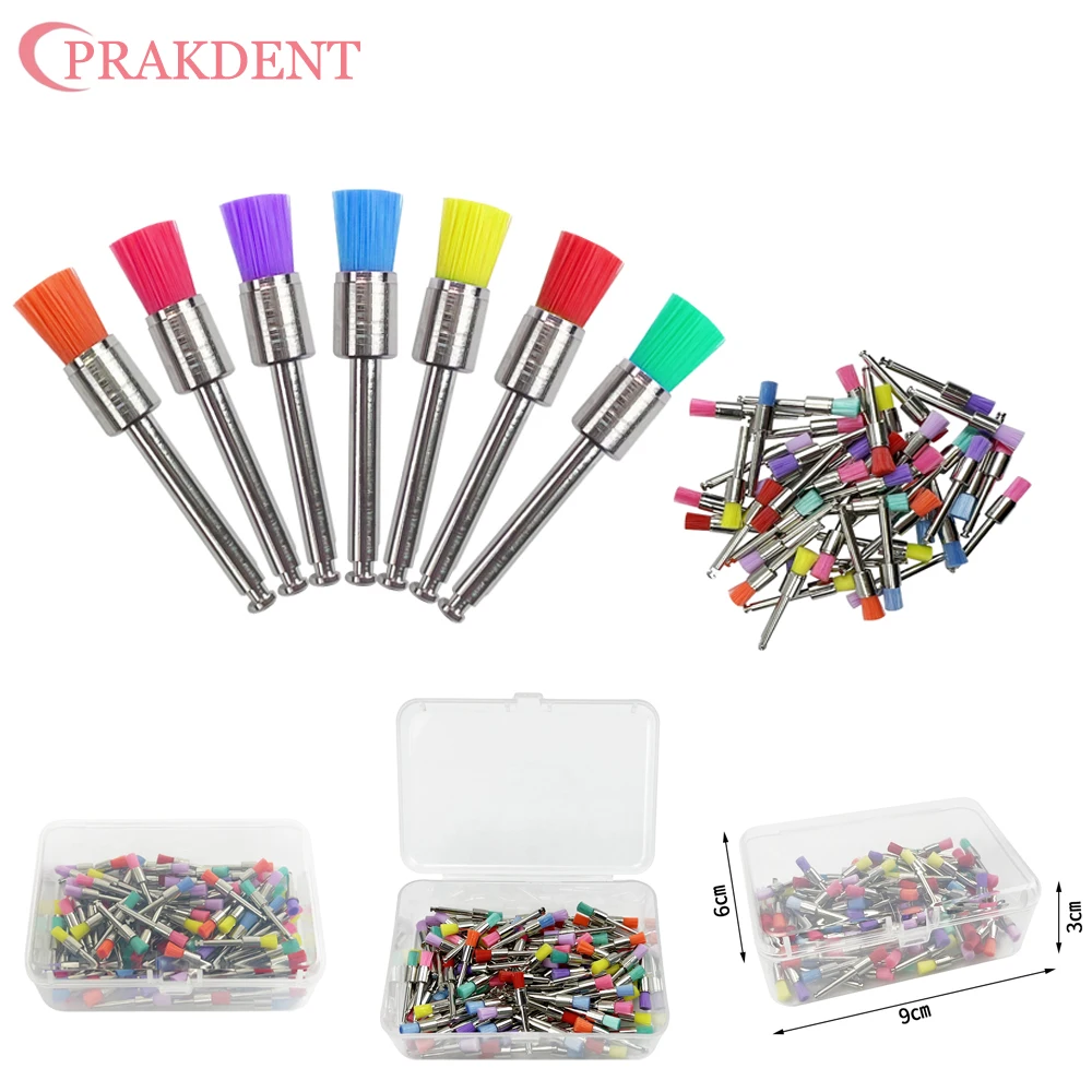 Color Flat Head Cartridge Polishing Brush For Cleaning Teeth Polishing Brush For Dental Oral Materials 100 Pieces Per Box