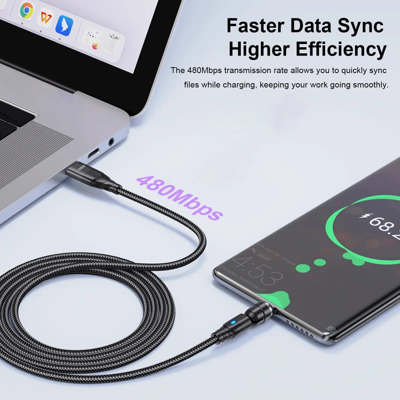 PD 고속 충전 마그네틱 케이블, USB to C 타입 와이어, 마이크로 USB 데이터 코드, 아이폰 14, 13, 12, 11 프로 맥스, 삼성, 샤오미, 화웨이용, 100W