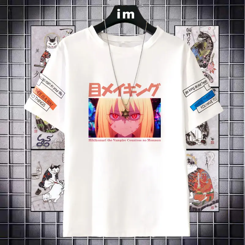 

Home Squatting Bloodsucking Princess's Depressed Summer New Short Sleeve T-Shirt Anime Two-Dimensional Men And Women Casual Top