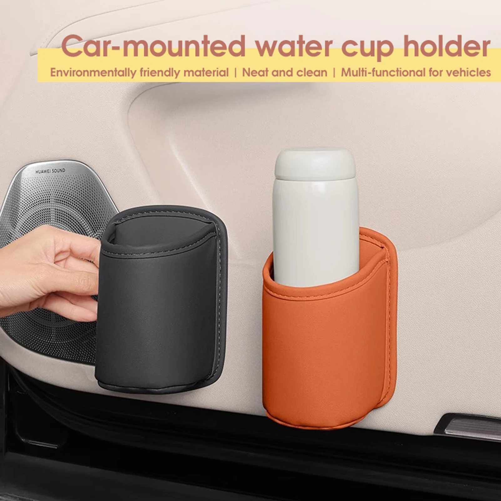 باب السيارة حامل الكأس بولي Leather الجلود السيارات شرب الرف صندوق تخزين المقعد الخلفي حامل الكأس المنظم لملحقات التخزين الداخلية للسيارة