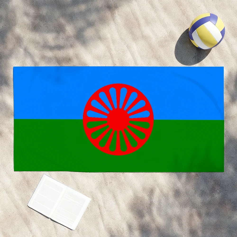Gypsy Flag Logo Beach Towel Sauna Microfiber Towels Bathroom Travel Swimming Pool Baby Playa For Home Spa Bath Quick Drying Gym