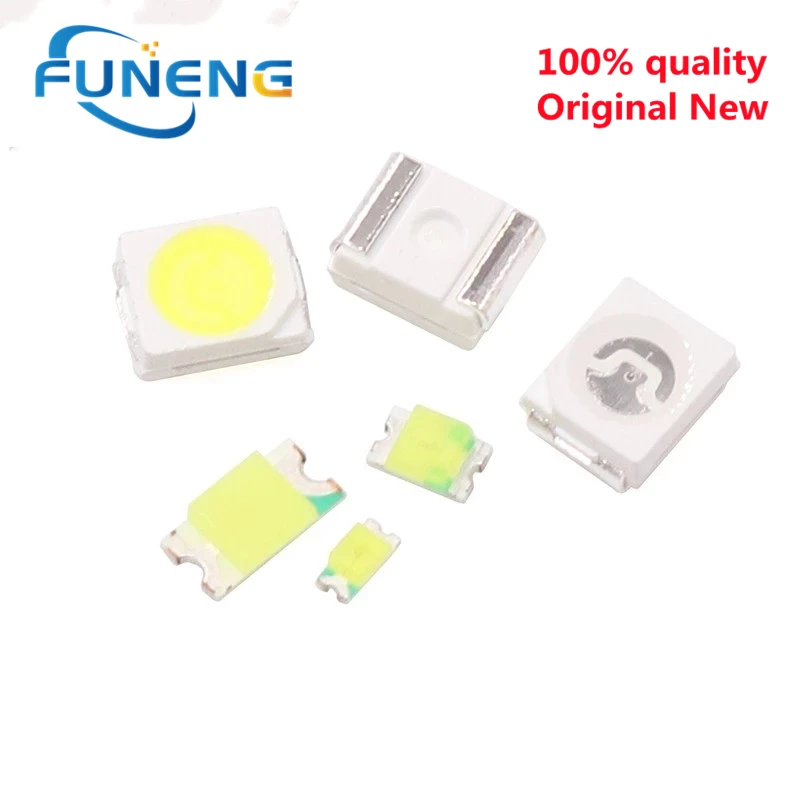 500PCS 0603 0805 1206 3528 5050 5730 SMD LED Red Yellow Green White Blue Orange light emitting diode 100pcs/lot