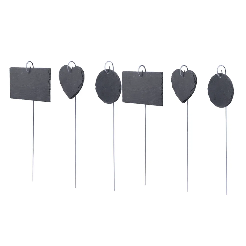 

6pcs Plant Labels Small Size Stainless Steel Black Plant Stakes Nursery Garden Tags Waterproof Markers Reusable