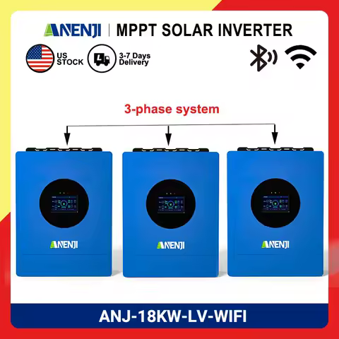 18KW 48V 3-phase off grid inverter 110/120V pure sine wave MPPT solar charging 425VDC hybrid inverter with built-in WiFi Bluetoo