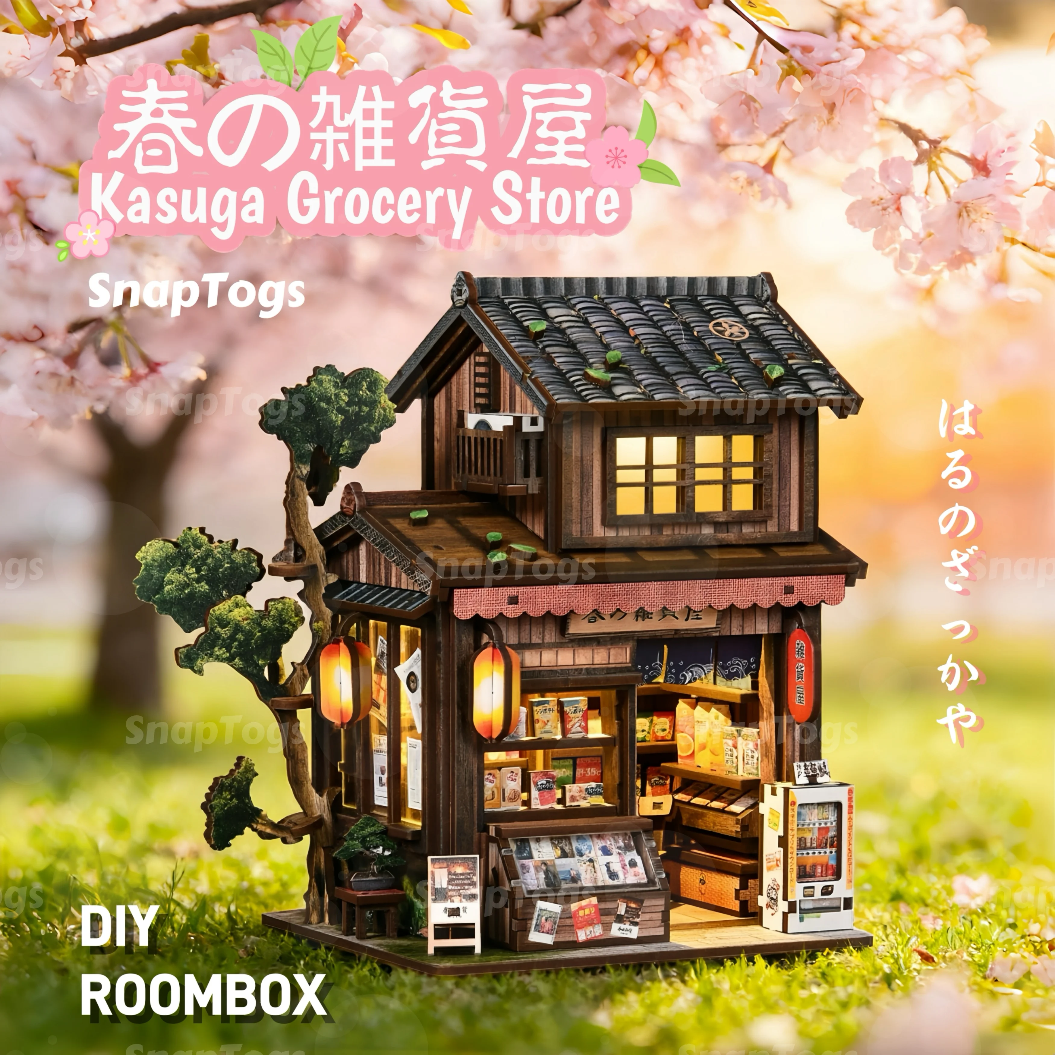 

SnapTogs DIY Miniature Dollhouse Gift for Adults 3D Wooden Book Nook Tiny House Model Building Roombox Craft Kits for Home Decor