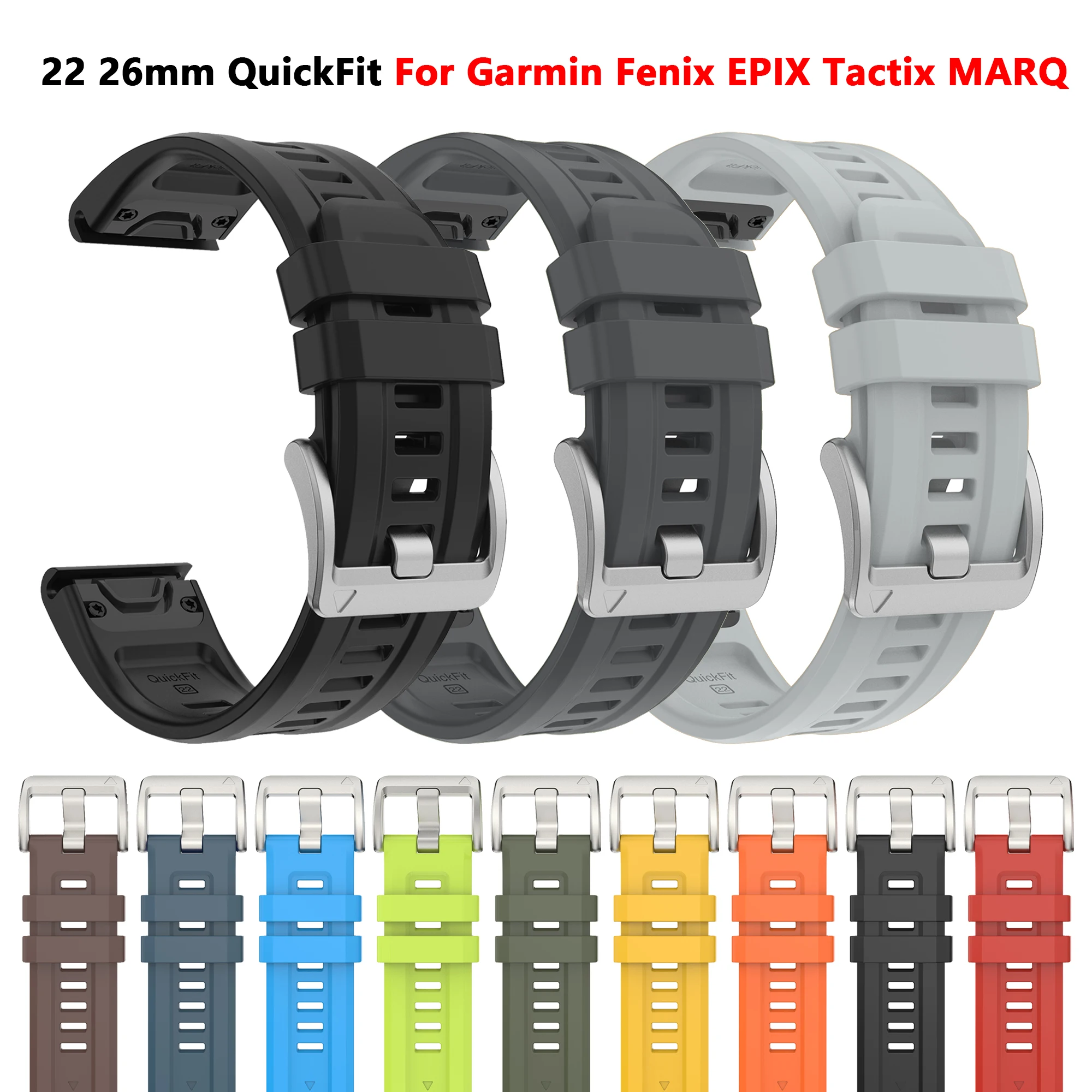 22mm 26mm QuickFit Armband für Garmin Fenix 5 5X Plus 6 6X Pro 7 7X Solar Fenix8 Epix Gen2 Enduro 3 965 Uhr Ersatzarmband
