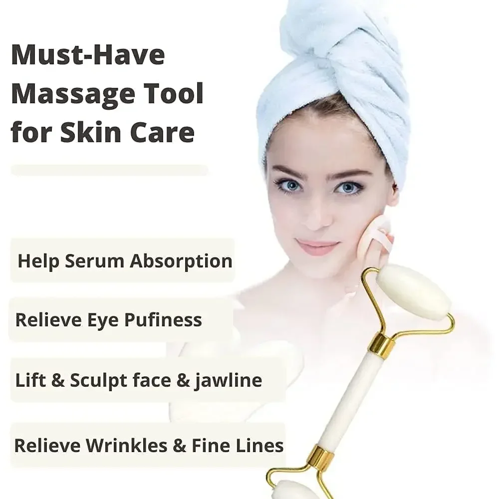 Premium Jade Roller und Gua Sha Set von Facial für die Hautpflege Anti-Aging Schwellungen Selbstgeschenk Frauen