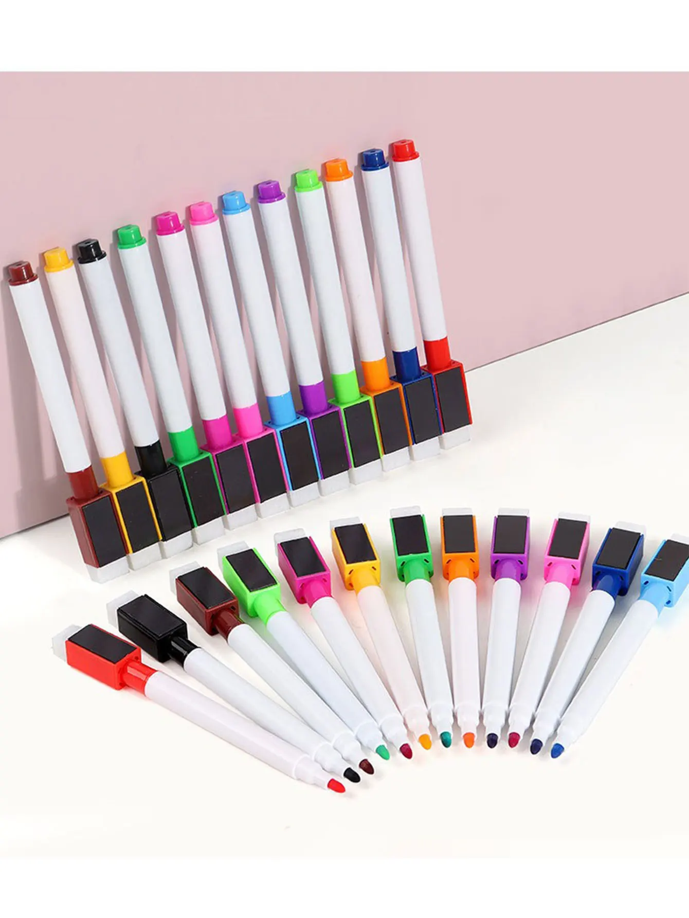

8pcs/Set Magnet Watercolor Pen Whiteboard Dry Erase Markers Bullet Tip with Brushes 11.3cm Small Size