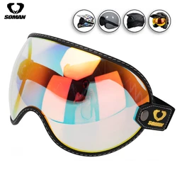Universal Motorcycle Goggles Bubble Visor UV Protection and Durability Clear Vision for Retro Open Face 3/4 Helmet