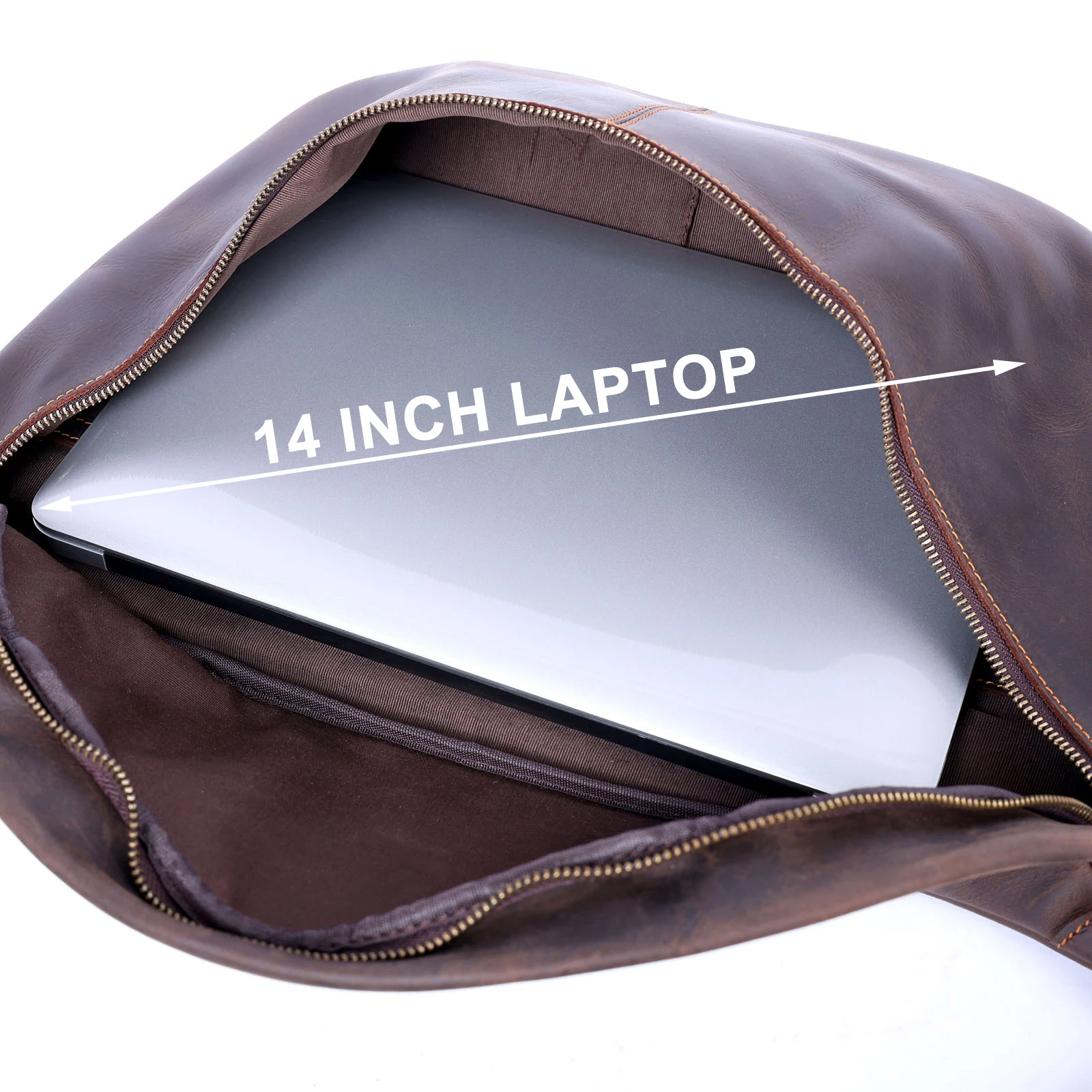 S.worker Vintage-Umhängetasche aus echtem Leder für Herren, große Kapazität, Brusttasche aus Vollnarbenleder, 14-Zoll-Crossbody-Tagesrucksack – Detail 11