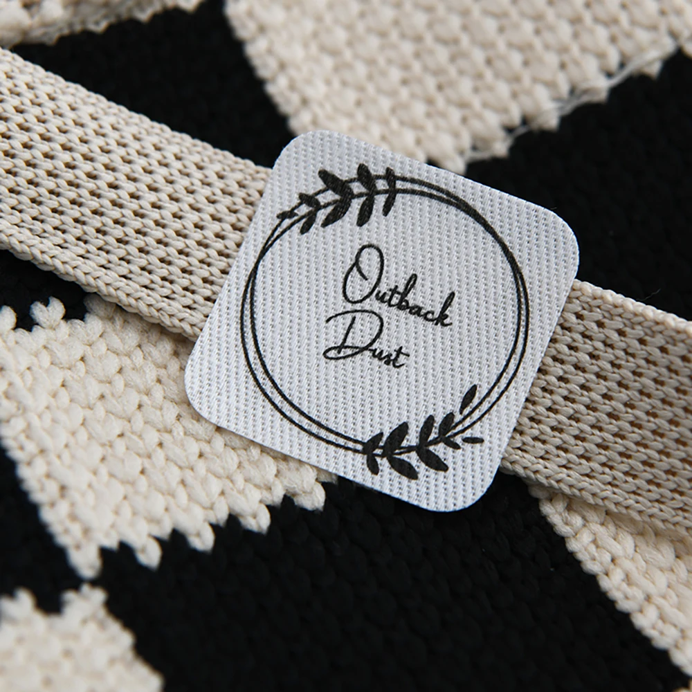 

Personalized Cotton Labels 30x30mm Rounded Corners - Iron-on Sew-on Dual Use, Washable, 54pcs Set for Handmade Projects
