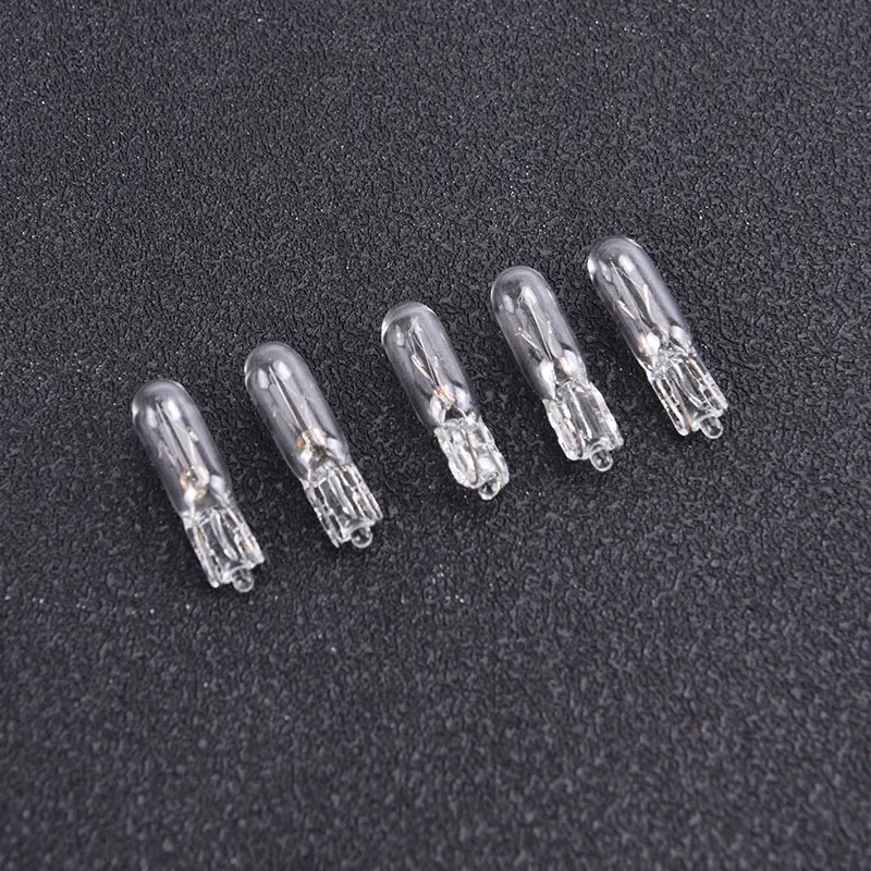 10 Pcs 12 V 1.2 W T5 Glass Light Bulbs For Dashboard Instrument Panel And Brake Lighting Applications