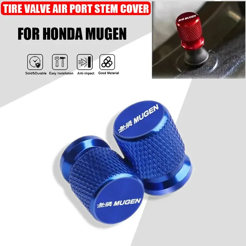 

2 Pcs Motorcycle Accessories For Honda Mugen Power Civic Accord CRV Fit Jazz Aluminum Alloy Tire Valve Air Port Stem Cover Caps