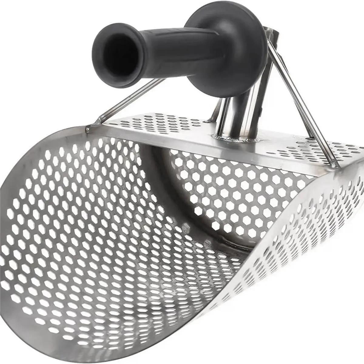 ABPF Stainless Beach Sand Scoop Metal Detecting with Handle Tool Fast Sifting Metal Detector Treasure Shovel Tool