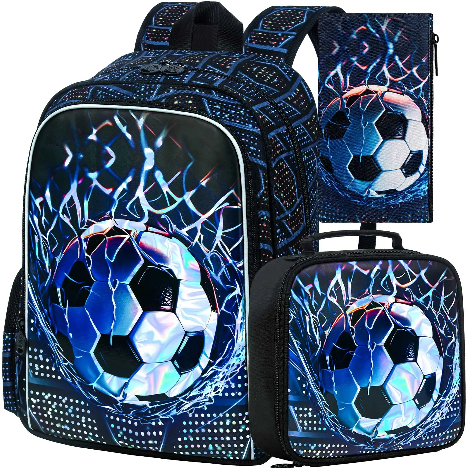 3Pcs Soccer Backpack for Boys, 16