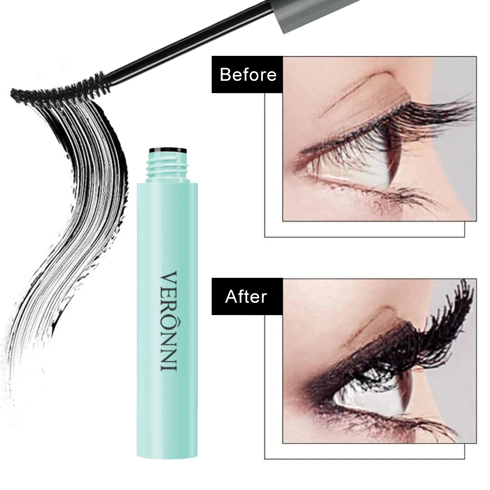 Veronni 3d Waterdichte Mascara Niet Klonteren Gemakkelijk Aan Te Brengen En Veegbestendig Volumineuze Mascara Langdurige Oogmake-Up Cosmetica