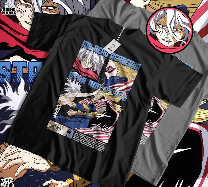 Ultimate Showdown Unisex T-shirt - Japanese Manga Design, Hero Villain Duel, 21st Century Japan Vibes, Epic Battle Aesthetic, Le