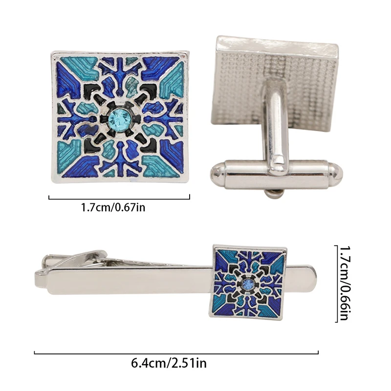 Vintage French Enamel Cufflinks Tie Clip, Stylish Men's Accessories, Elegant Shirt & Necktie Jewellery- Perfect For Gifting