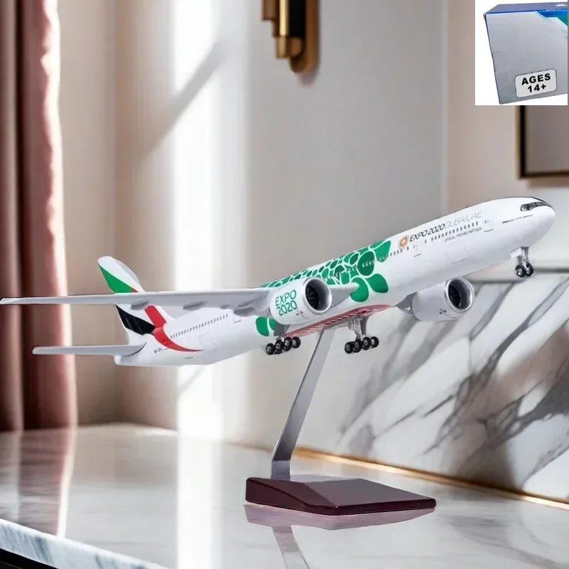 

1:160 Scale Model Emirates Expo 2020/2022 DUBAIAUE Airlines Airbus A380/B777 Diecast Resin Airplane Collection Display Toys Gift