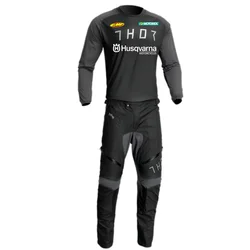 2024.06 Husqvarna Off Road Gear Set Top Enduro Motocross Combos Black Moto Jersey And Pant Motorcycle Kit