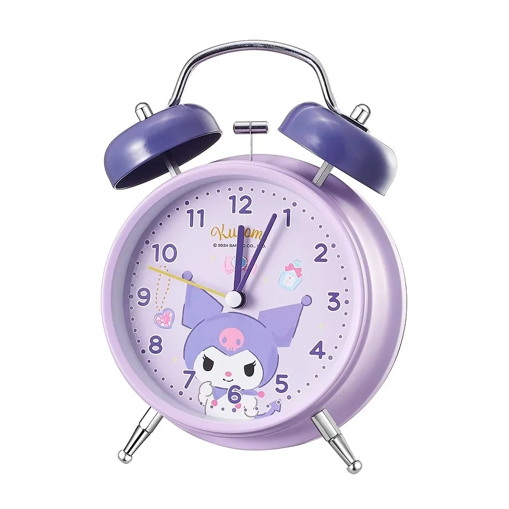 Cartoon Sanrio kuromi ring alarm clock cute student wake-up artifact creativity learning clock desktop alarm clock Kawaii Gift