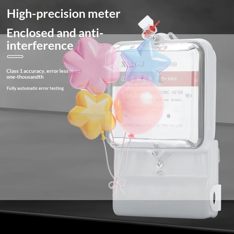Single Phase Digital Kilowatt Hour Meter High Accuracy Anti Theft Low Error Rate Energy Consumption Meter for Home Villa