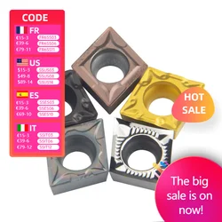 10PCS Carbide insert CCMT120404 YZ15TF CCMT120408 YZ6020 Internal Turning Tools Carbide insert Lathe cutter Tool turning insert