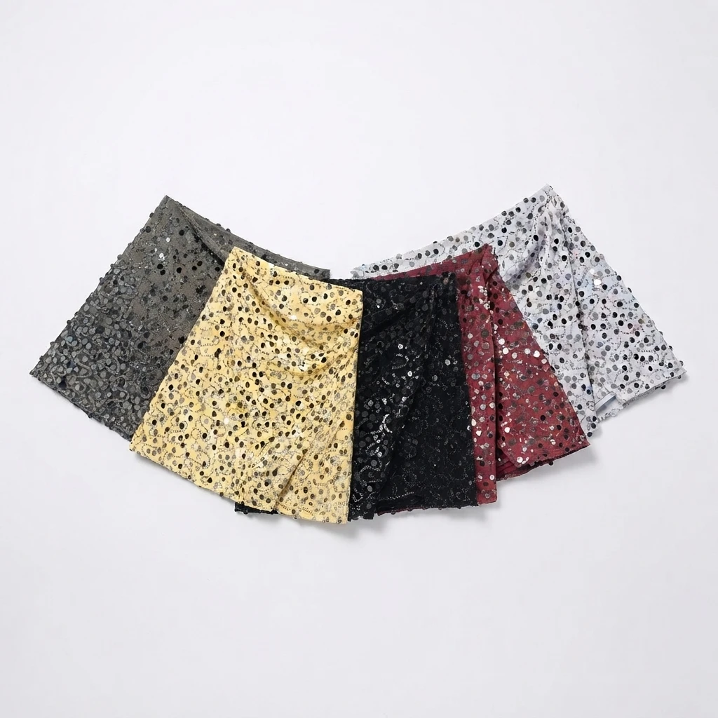 Cross-border wholesale 2026 new European and American women's fashionable and simple beaded double-placket mini skirt