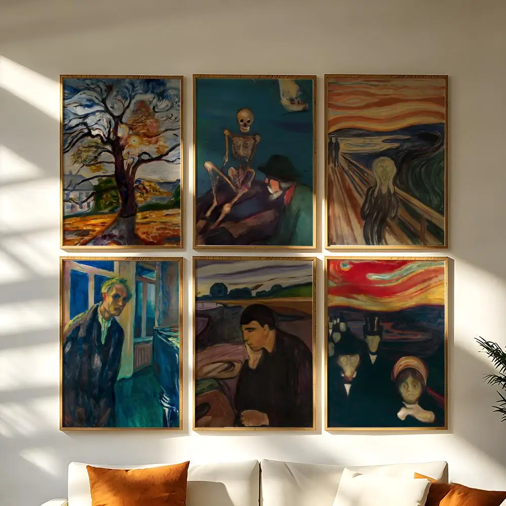 Artist E-Edvard M-Munch Poster  Poster HD Home Decor Sticky Wall Waterproof Home Living Room Bar Aesthetic Decor