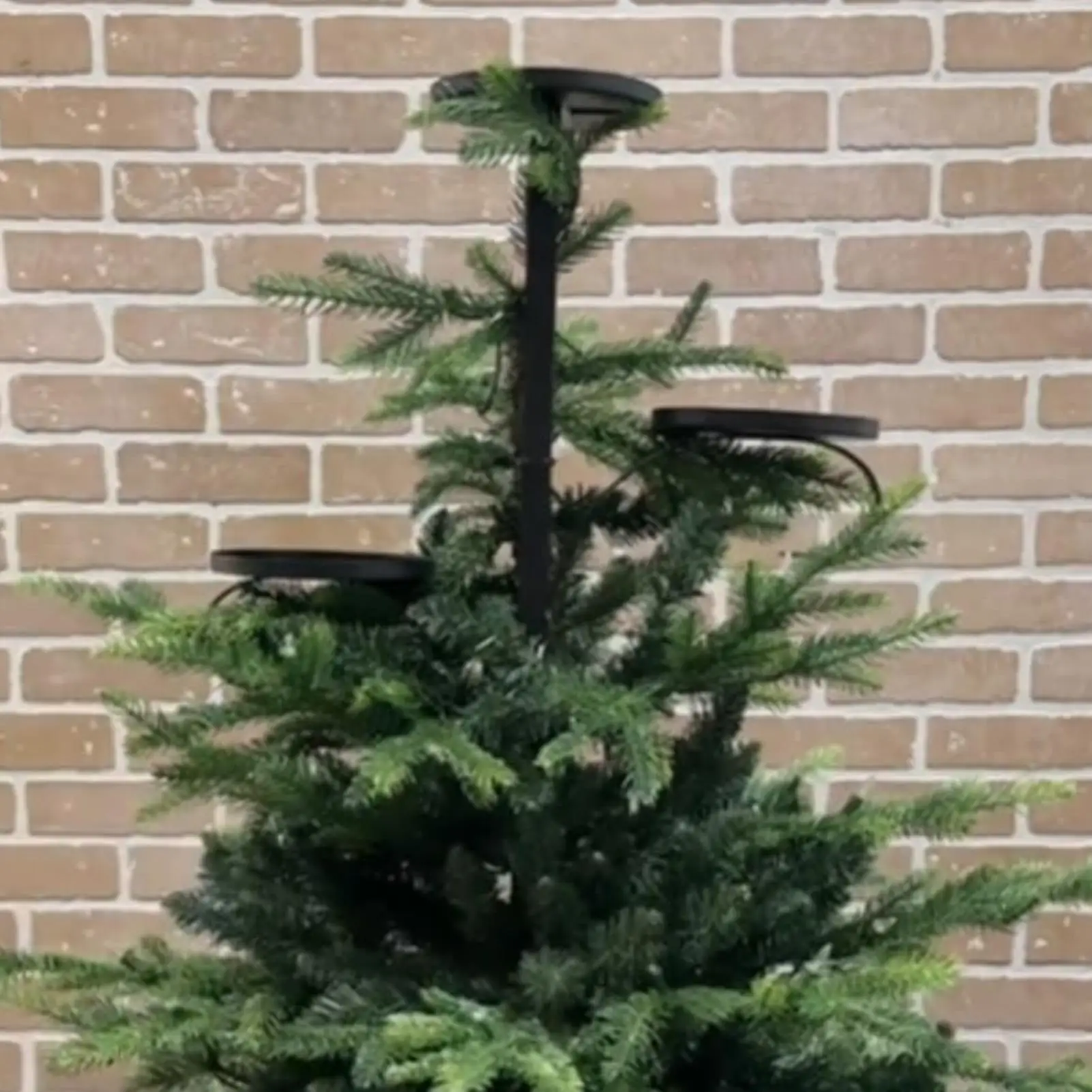 Metal Black Triple Tree Topper Candelabra Tree Topper Candelabra Xmas Tree Topper Decorations for Christmas Holiday Decor - view 3