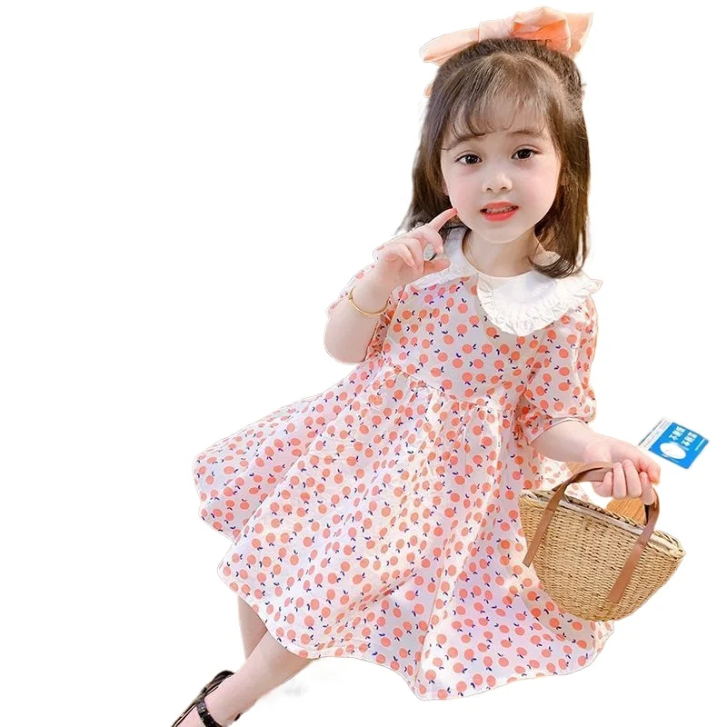 Summer Little Girl Leisure Vacation Princess Dress Baby Girl Fashion Korean Style Party Flower Dress Kids Home Clothes