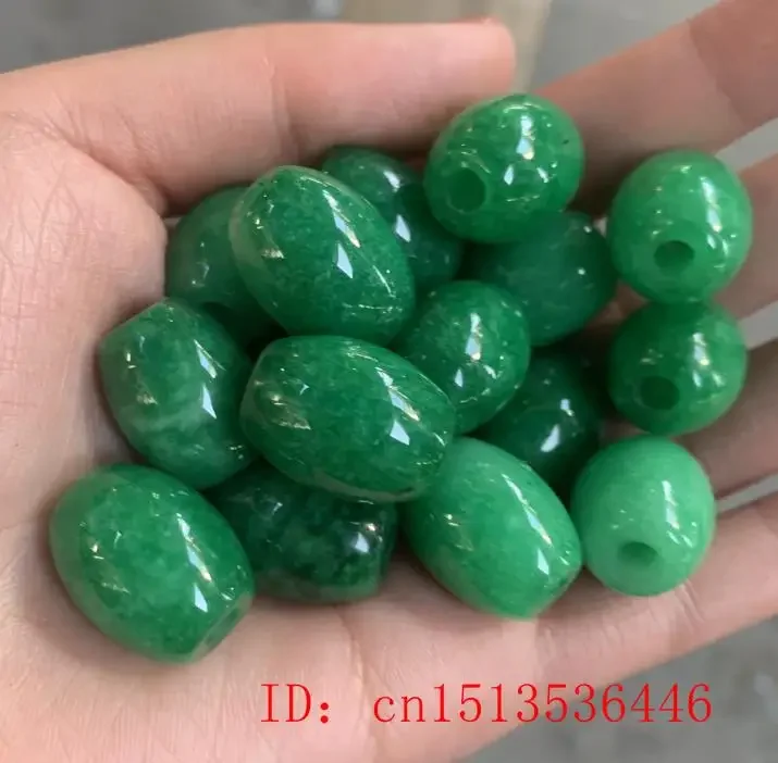 

3pc Natural A Green Jade Passepartout Beads DIY Bracelet Bangle Charm Jadeite Jewellery Fashion Accessories Amulet Women Men